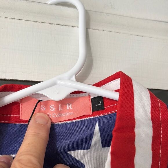 SSLR Collection AMERICAN FLAG Red and Blue Kids Shirt!🇺🇸 - Picture 3 of 6